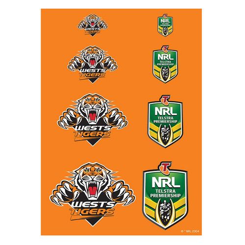 NRL WESTS TIGERS A4 LOGO SHEET | EDIBLE IMAGE