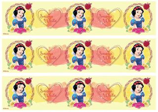 DISNEY PRINCESS - SNOW WHITE CAKE STRIPS SHEET - 3 STRIPS PER SHEET A4 EDIBLE IMAGE