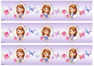 DISNEY SOFIA THE FIRST - PRINCESS SOFIA CAKE STRIP A4 EDIBLE IMAGE