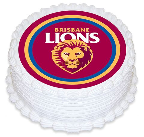 AFL BRISBANE LIONS ROUND EDIBLE ICING IMAGE - 6.3 INCH / 16CM