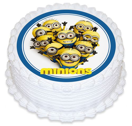 MINIONS ROUND EDIBLE ICING IMAGE - 6.3 INCH / 16CM