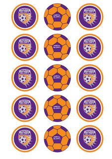 A-LEAGUE PERTH GLORY FC 2 INCH/5CM CUPCAKE IMAGE SHEET - 15 PER SHEET