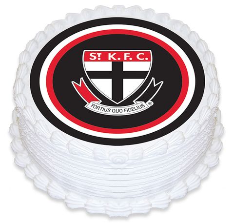 AFL ST KILDA ROUND EDIBLE ICING IMAGE - 6.3 INCH / 16CM