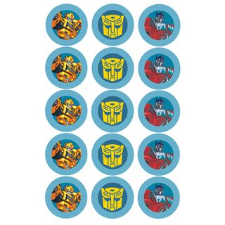 TRANSFORMERS 2 INCH/5CM CUPCAKE IMAGE SHEET - 15 PER SHEET