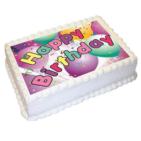 HAPPY BIRTHDAY GIRL - A4 EDIBLE ICING IMAGE - 29.7CM X 21CM (APPROX.)