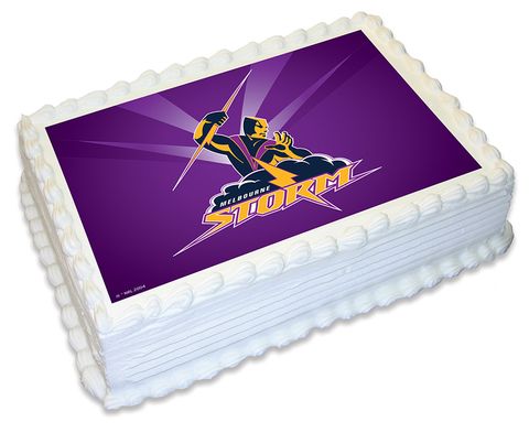 NRL MELBOURNE STORM -  A4 EDIBLE ICING IMAGE - 29.7CM X 21CM (APPROX.)