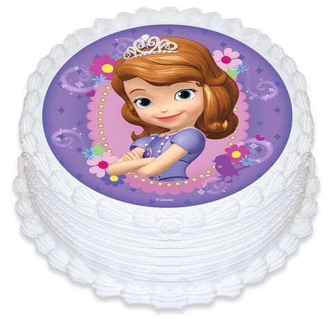 DISNEY SOFIA THE FIRST - PRINCESS SOFIA ROUND EDIBLE ICING IMAGE - 6.3 INCH / 16CM