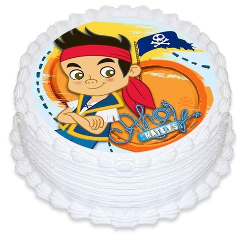 DISNEY JAKE AND THE NEVER LAND PIRATES ROUND EDIBLE ICING IMAGE - 6.3 INCH / 16CM