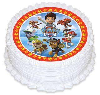 PAW PATROL GROUP ROUND EDIBLE ICING IMAGE - 6.3 INCH / 16CM