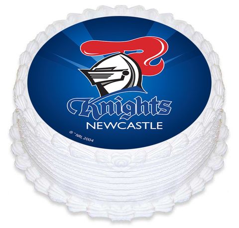 NRL NEWCASTLE KNIGHTS ROUND EDIBLE ICING IMAGE - 6.3 INCH / 16CM