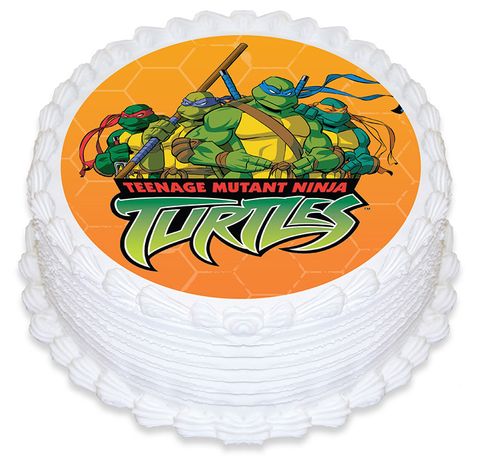 TEENAGE MUTANT NINJA TURTLES | ORANGE | ROUND | EDIBLE ICING IMAGE | 6.3 INCH/16CM