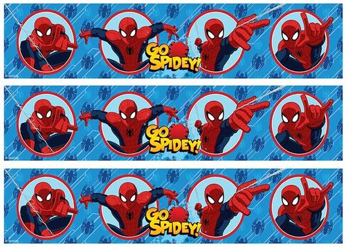 SPIDERMAN CAKE STRIPS A4 EDIBLE IMAGE