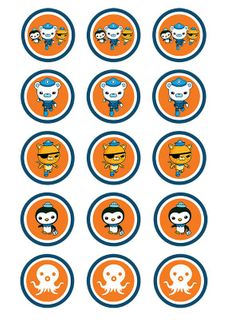 OCTONAUTS 2 INCH/5CM CUPCAKE IMAGE SHEET - 15 PER SHEET