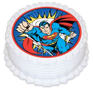 SUPERMAN - ROUND EDIBLE ICING IMAGE - 6.3 INCH / 16CM