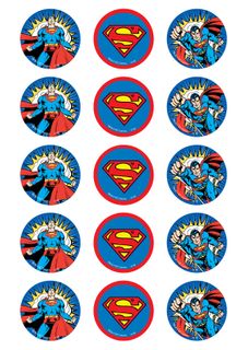 SUPERMAN - 2 INCH/5CM CUPCAKE IMAGE SHEET - 15 PER SHEET