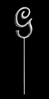 7CM LETTER G - PLAIN SILVER TOPPER