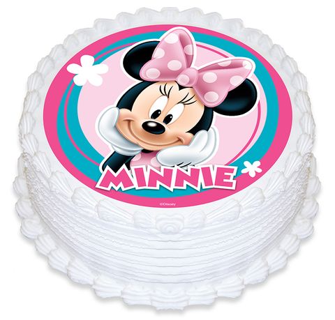 MINNIE MOUSE ROUND EDIBLE ICING IMAGE - 6.3 INCH / 16CM