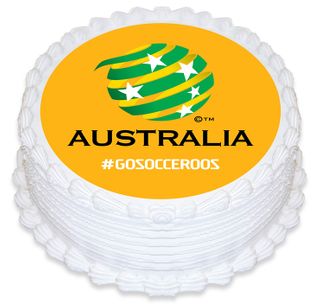 AUSTRALIA SOCCEROOS ROUND EDIBLE ICING IMAGE - 6.3 INCH / 16CM