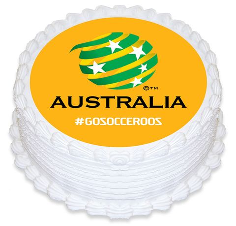 AUSTRALIA SOCCEROOS ROUND EDIBLE ICING IMAGE - 6.3 INCH / 16CM