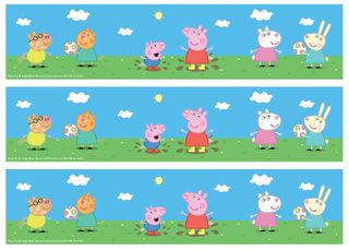 PEPPA PIG CAKE STRIPS A4 EDIBLE IMAGE
