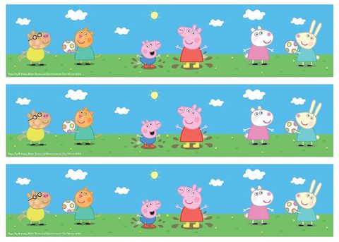 PEPPA PIG CAKE STRIPS A4 EDIBLE IMAGE