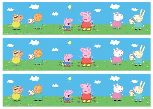 PEPPA PIG CAKE STRIPS A4 EDIBLE IMAGE