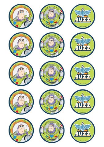 TOY STORY - BUZZ - 2 INCH/5CM CUPCAKE IMAGE SHEET - 15 PER SHEET