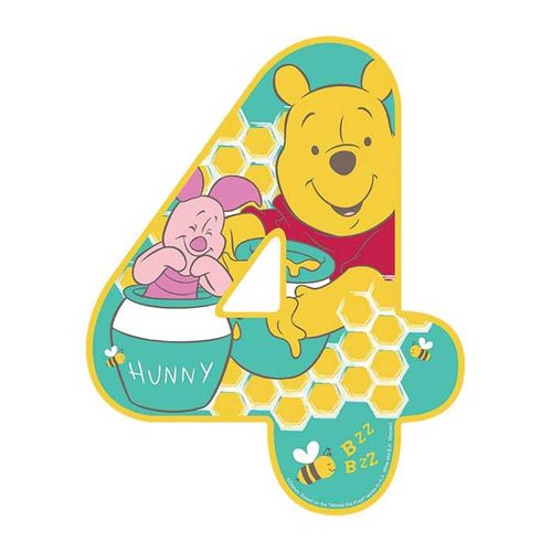 WINNIE THE POOH NUMBER 4 | EDIBLE IMAGE