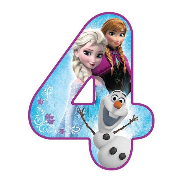 DISNEY FROZEN NUMBER 4 EDIBLE IMAGE