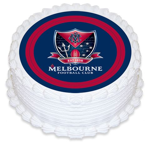 AFL MELBOURNE DEMONS ROUND EDIBLE ICING IMAGE - 6.3 INCH / 16CM