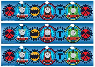 THOMAS THE TANK ENGINE - CAKE STRIPS A4 EDIBLE IMAGE