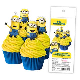 MINIONS | EDIBLE WAFER CUPCAKE TOPPERS | 16 PIECE PACK