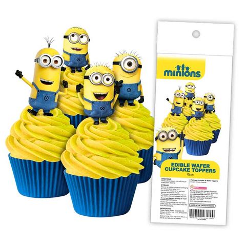 MINIONS | EDIBLE WAFER CUPCAKE TOPPERS | 16 PIECE PACK