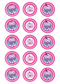 HOOTABELLE 2 INCH/5CM CUPCAKE IMAGE SHEET - 15 PER SHEET