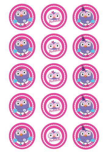 HOOTABELLE 2 INCH/5CM CUPCAKE IMAGE SHEET - 15 PER SHEET