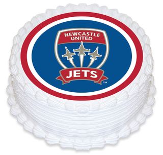 A-LEAGUE NEWCASTLE JETS FC ROUND EDIBLE ICING IMAGE - 6.3 INCH / 16CM