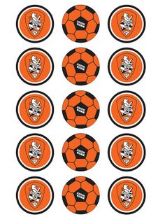A-LEAGUE BRISBANE ROAR FC 2 INCH/5CM CUPCAKE IMAGE SHEET - 15 PER SHEET