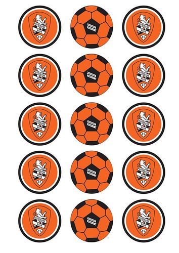 A-LEAGUE BRISBANE ROAR FC 2 INCH/5CM CUPCAKE IMAGE SHEET - 15 PER SHEET