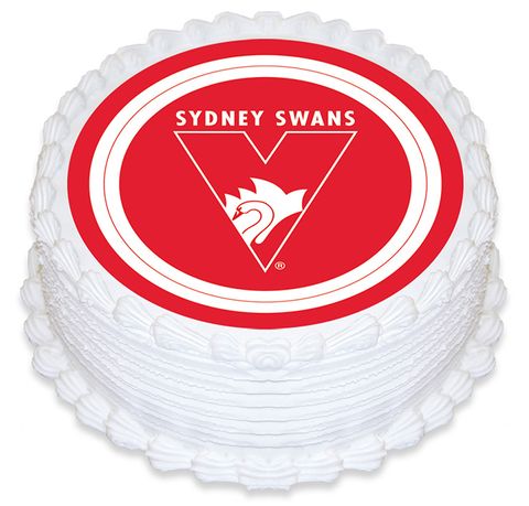 AFL SYDNEY SWANS ROUND EDIBLE ICING IMAGE - 6.3 INCH / 16CM