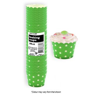 BAKING CUPS | STARS | LIME GREEN | 25 PACK