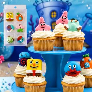SPONGEBOB | SUGAR DECORATIONS | 6 PIECE PACK