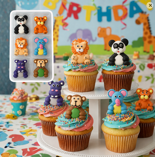 LARGE SAFARI ANIMAL | SUGAR DECORATIONS | 6 PIECE PACK