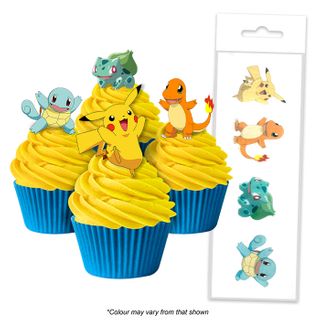 POKEMON | EDIBLE WAFER CUPCAKE TOPPERS | 16 PIECE PACK