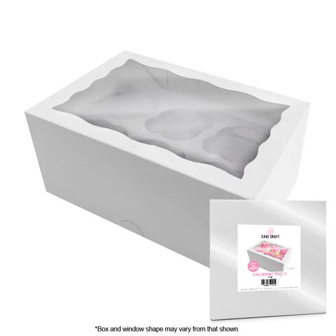 CAKE CRAFT | CUPCAKE BOX | 6 HOLES | STANDARD | 4 INCH HIGH | RETAIL PACK