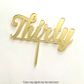 NUMBER THIRTY GOLD MIRROR ACRYLIC CAKE TOPPER