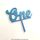 NUMBER ONE BLUE GLITTER ACRYLIC CAKE TOPPER