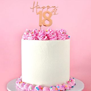 CAKE CRAFT | METAL TOPPER | HAPPY 18TH | ROSE GOLD | 12CM