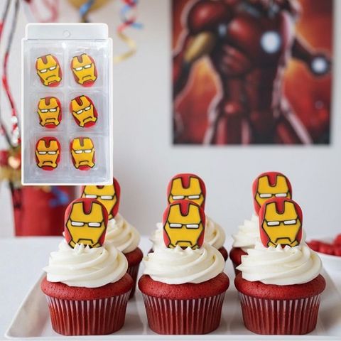 IRON MAN | SUGAR DECORATIONS | 6 PIECE PACK