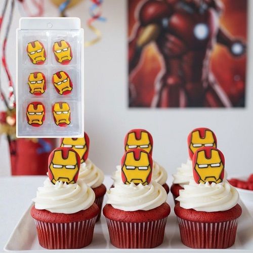 IRON MAN | SUGAR DECORATIONS | 6 PIECE PACK