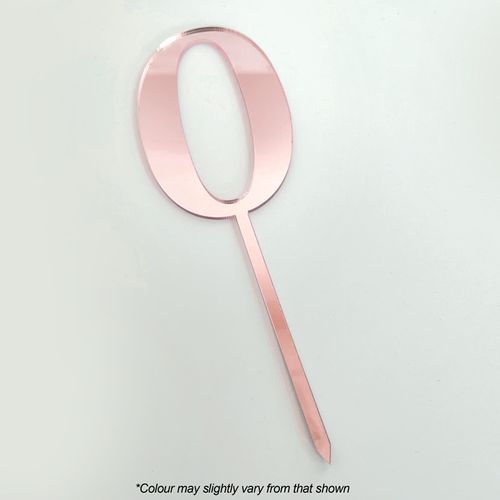 CAKE CRAFT | #0 | 9CM | ROSE GOLD MIRROR | ACRYLIC CAKE TOPPER